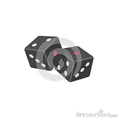 Dice flat style isolated on white Vector Illustration