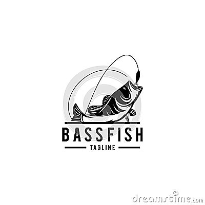 Bass fish logo vector design inspiration Vector Illustration