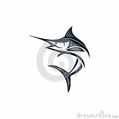 Marlin fish logo design vector Vector Illustration