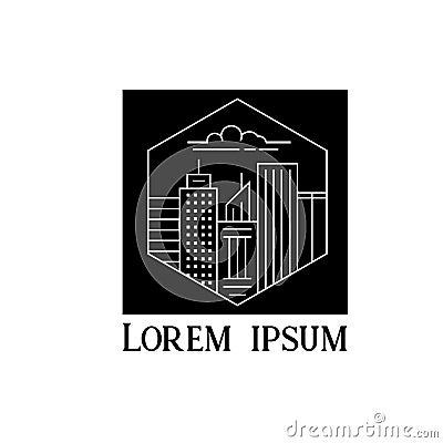 Building construction design to be used as a logo icon template for business constructors and more. Vector Illustration