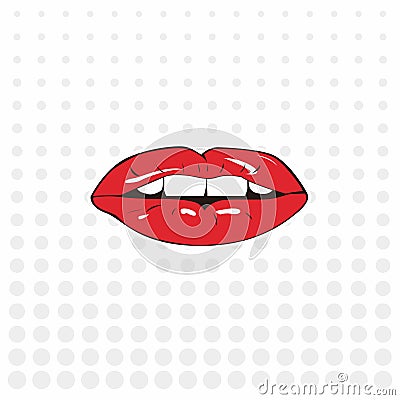 Lip cartoon design vector with round bakground illustration Vector Illustration