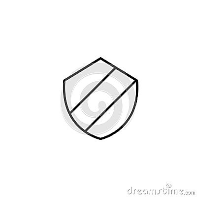 Shield thin icon isolated on white background Vector Illustration