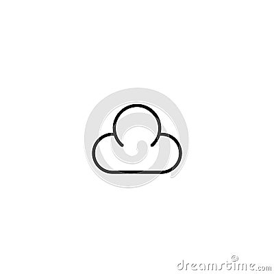 Cloud thin icon isolated on white background Vector Illustration