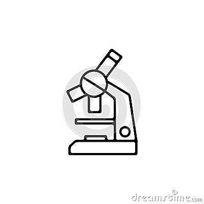 Microscope thin icon isolated on white background Vector Illustration