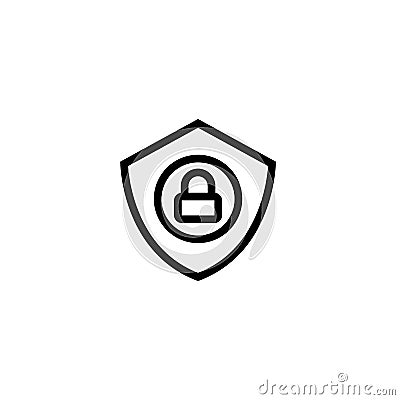 Security shield thin icon isolated vector on white background Vector Illustration