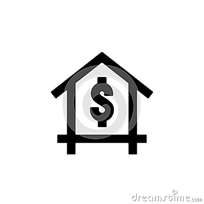 Money home icon isolated vector on white Vector Illustration