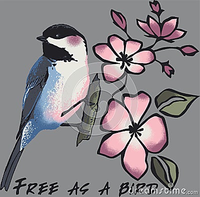 Vector illustration of free as a bird Vector Illustration