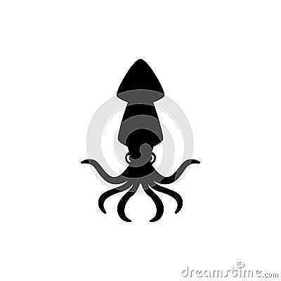 Squid icon vector isolated on white Vector Illustration