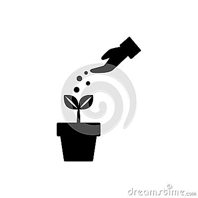 Plant fertilizing icon vector on white background Vector Illustration