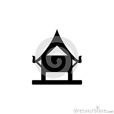 Thai culture house icon vector on white Vector Illustration