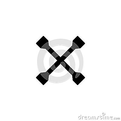 Crossed wrench icon vector on white Vector Illustration