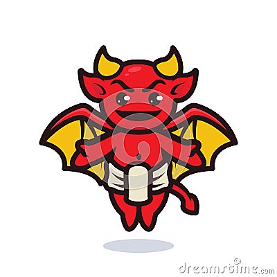 Cute baby devil Halloween mascot design Cartoon Illustration