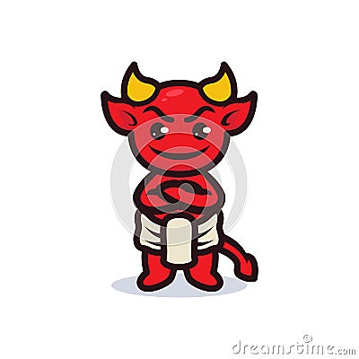 Cute baby devil Halloween mascot design Cartoon Illustration