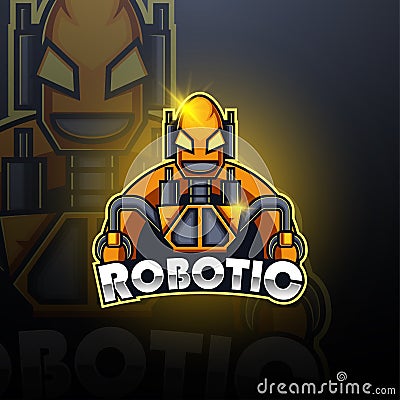 Modern Robotic Esport Mascot Logo Vector Illustration