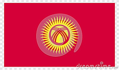 Kyrgyzstan Flag . flat original color illustration isolated on white background. Cartoon Illustration