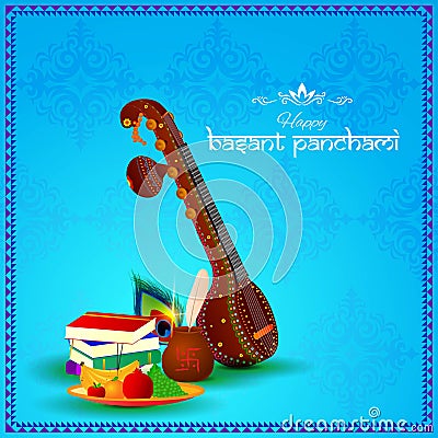 Vector illustration of Happy Basant Panchami concept banner. Vector Illustration