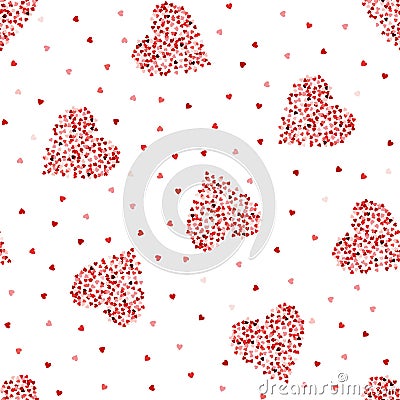 Love seamless pattern with hearts. Repeated heart. Vector repeating texture. Stylish valentines vector background. For wallpaper, Vector Illustration