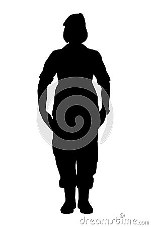 Female soldier silhouette vector Vector Illustration