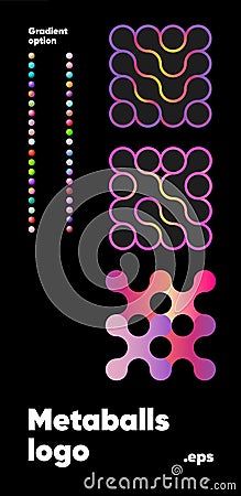 Abstract Vector Metaballs Logo. Gradient Metaballs Logotype. Vector Illustration