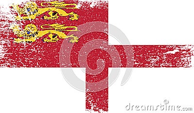 Sark flag with grunge texture Stock Photo