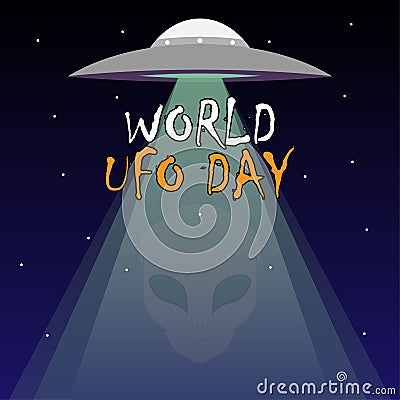World UFO Day Vector Illustration, Perfect For Posters, Background, easy to edit, eps 10 Vector Illustration