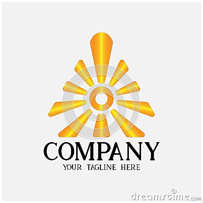 Luxury triangle design logo vector. Vector Illustration