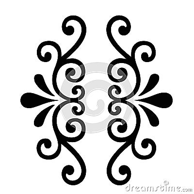 Old fashion floral decoration ornament on white background Vector Illustration