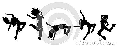 Breakdance Silhouette vectors on white background Vector Illustration