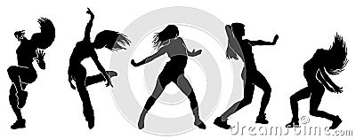 Breakdance Silhouette vectors on white background Vector Illustration