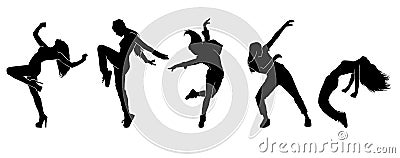 Breakdance Silhouette vectors on white background Vector Illustration