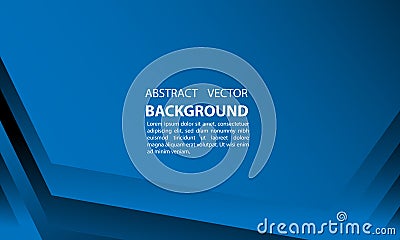 Abstract background geometric gradient blue gradient black with wave style, for posters, banners, and others, copy space area vect Vector Illustration