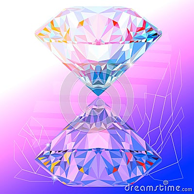 diamond isolated on an abstract background. Vector illustration Vector Illustration