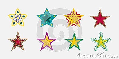 stars (cute) , shiny sparks, glitter light star and sparkle elements Vector Vector Illustration