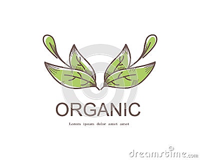 logo nature organic brand design vector Vector Illustration