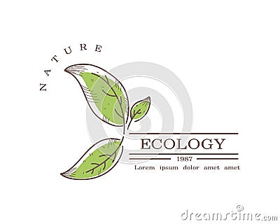 logo nature organic brand design vector Vector Illustration