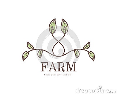 logo nature organic brand design vector Vector Illustration