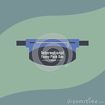MobileWaist bag Icon Vector, International Fanny Pack Day Design Concept, suitable for social media post templates, posters, greet Vector Illustration