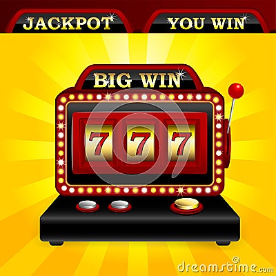 Casino Jackpot slot machine. Winner gambling Vector Illustration
