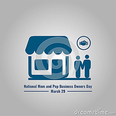 Vector Store Icon and People Icon, National Mom and Pop Business Owners Day Design Concept, suitable for social media post templa Vector Illustration