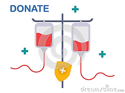 Donate save life banner. Health care Vector Illustration