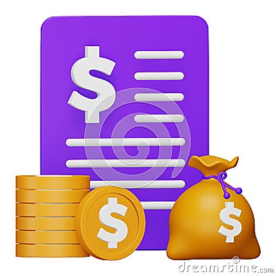 Accounts receivable 3d rendering isometric icon. Vector Illustration