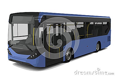 Colourful Bus, Transport, busses, Low floor busses Vector Illustration