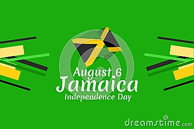 August 6, Independence day of Jamaica vector illustration. Vector Illustration