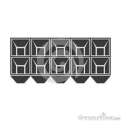 Plastic tray for freezing ice glyph icon isolated on white background.Vector illustration. Vector Illustration