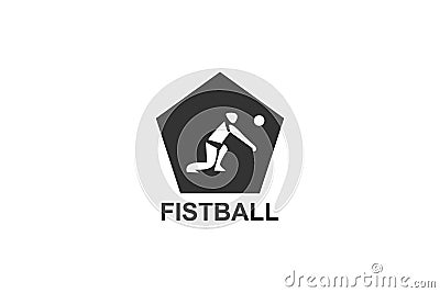 fistball sport vector line icon. Vector Illustration