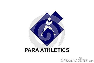 Para athletics sport vector line icon. Sprinter running in athletic track. Vector Illustration