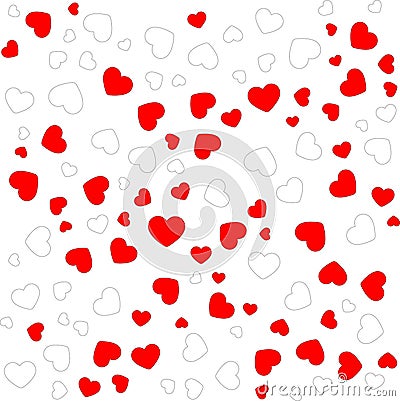 Red and white heart random image Stock Photo