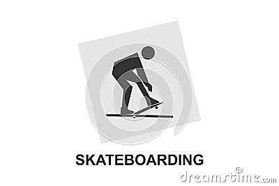 skateboarding vector line icon. playing skateboarding. Vector Illustration