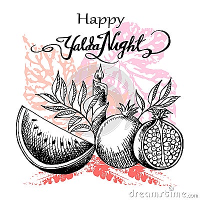 Happy yalda night Vector Illustration