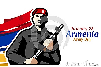 January 28, Army Day of Armenia. vector illustration. Vector Illustration